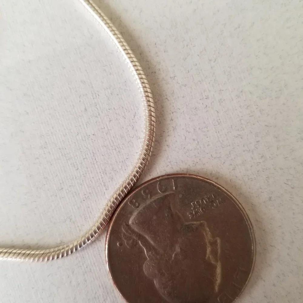 Solid 925 Sterling Silver 2mm 16" Snake Chain Spring Lock Clasp Necklace Fashion - Picture 5 of 6